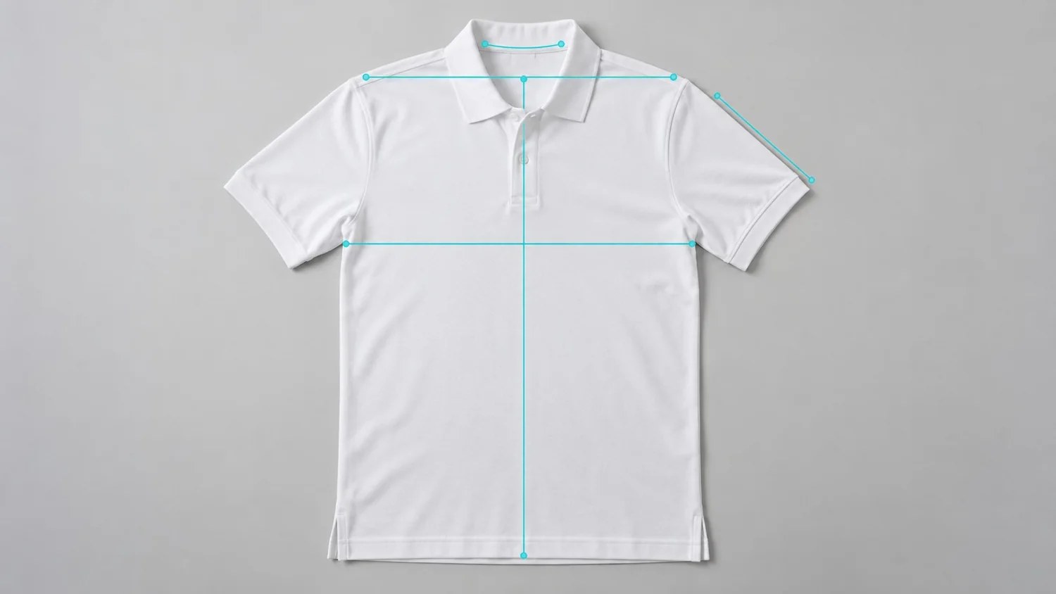 T-shirt example showing garment measurement points